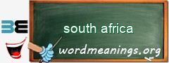 WordMeaning blackboard for south africa